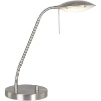 Steinhauer Tischleuchte Eloi 1-flammig Stahl gebürstet 40x17cm
