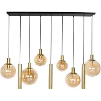 Steinhauer Pendelleuchte Bollique 9-flammig Bernstein 140x40cm