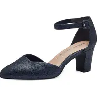 Tamaris Damen Pumps Fesselriemen Blockabsatz 1-24432-41, Größe:41 EU, Farbe:Blau