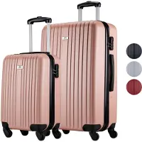 Slazenger - Kofferset 2 Stück - Handgepäcktrolley 26L und geräumiger Koffer 71L - Pink