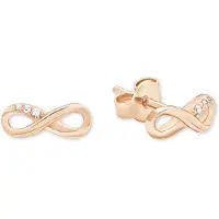 s.Oliver Ohrstecker für Damen, Sterling Silber 925, Zirkonia (synth.) Infinity s.Oliver Roségold