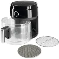 DS Produkte GOURMETmaxx Heißluft-Fritteuse Digital mit Glas-Garkorb 3,3 l schwarz Friteuse Heißluft Fritöse Sichtfenster Timer Air Fryer schwarz Ofen Grill