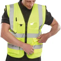 B'Seen Hi-Vis Executive Weste Hohe Sichtbarkeit Extra Extra Large (XXL) Gelb
