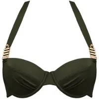 Marlies Dekkers Royal Navy Seaweed Green Plunge Balcony Bikini Top Größe: 70E | Bikinis Outlet | Damen | Blau