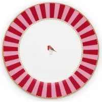 Pip studio Teller Love Birds Stripes Red Pink 21 cm (6er Set)