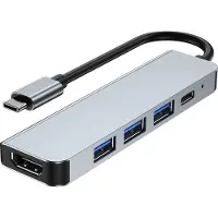 Gembird A-CM-COMBO5-03 Adapter 5-in-1 USB-Hub mit 3 Anschlüssen Typ-C-Kabel