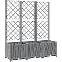 vidaXL - Pflanzgefäß - mit - Spalier - 120x40x136 - cm - Polypropylen - hellgrau