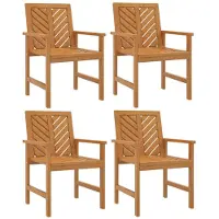 vidaXL Garten-Essstühle 4 Stk. Massivholz Akazie