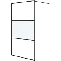vidaXL Duschwand für Begehbare Dusche Schwarz 115x195 cm Halbmatt ESG