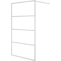 vidaXL Duschwand für Begehbare Dusche Silbern 115x195 cm ESG-Klarglas