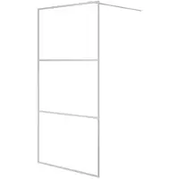 vidaXL Duschwand für Begehbare Dusche Silbern 100x195 cm ESG-Klarglas