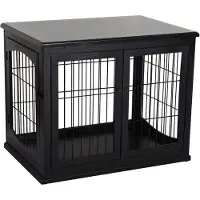 PawHut Hundekäfig für Zuhause, Hundehütte mit 2 Eingängen, Abschließbar Hundebox, Hundehaus für kleine Hunde, Schwarz, 58,5 x 81 x 66 cm