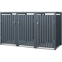 ML-Design Mülltonnenbox 3er für 3 Tonnen, 240L 200x80x120 cm Anthrazit, Stahl, wetterfest/abschließbar