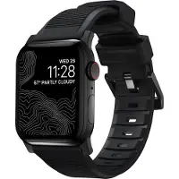 Nomad Robustes Armband FKM für Apple Watch | 44/45/46/49 mm - Schwarz / Schwarz