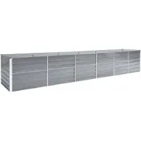 vidaXL Garten-Hochbeet Verzinkter Stahl 480x80x77 cm Grau