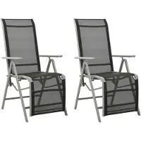 vidaXL Garten-Liegestühle 2 Stk. Textilene und Aluminium Silbern