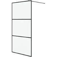 vidaXL Duschwand für Walk-In Dusche Schwarz 100x195 cm ESG Mattiert