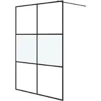 vidaXL Duschwand für Begehbare Dusche Schwarz 140x195 cm Halbmatt ESG