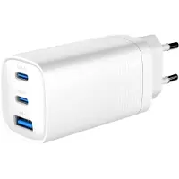 Gembird 3-Port 67W GaN USB PD Schnellladegerät in Weiß