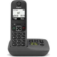 Gigaset AS490A, Analoges/DECT-Telefon, Kabelloses Mobilteil, Freisprecheinrichtung, 100 Eintragungen, Anrufer-Identifikation, Schwarz
