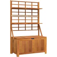 The Living Store Truhe mit Rankgitter 99x50x160 cm Massivholz Akazie