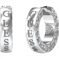 GUESS Ohrringe Circle Lights JUBE03 160JW Silber rhodiniert