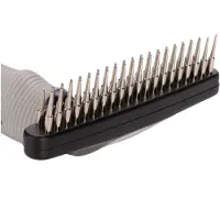 Beeztees Striegel Rotierende Doppelzinken - Hundepflege - Schwarz/Grau - 16,5x10,5x3 cm