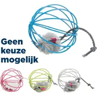 Trixie Mouse in a Wire Ball, Katze, Mehrfarben, Polyester, 6 cm