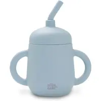 Interbaby ANTI-TROP-BECHER + SILIKON-STROH- BLAU GRAU