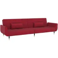 vidaXL Schlafsofa 2-Sitzer mit 2 Kissen Weinrot Samt