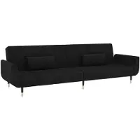 vidaXL Schlafsofa 2-Sitzer mit 2 Kissen Schwarz Samt