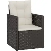 vidaXL Gartensessel mit Kissen Schwarz Poly Rattan