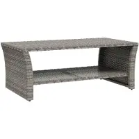 vidaXL Couchtisch Grau 100x50x40 cm Poly Rattan