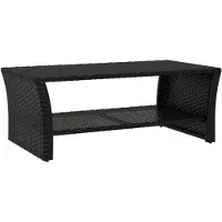 vidaXL Couchtisch Schwarz 100x50x40 cm Poly Rattan