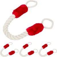 Relaxdays 4 x Türkordel Klemmschutz rot Creme,Rot