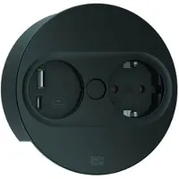 Bachmann TWIST 2 Tischsteckdose Schwarz matt rund