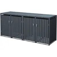 ML-Design Mülltonnenbox 4er für 4 Tonnen, 240L 264x80x120 cm Anthrazit, Stahl, wetterfest/abschließbar