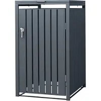 ML-Design Mülltonnenbox 1er für 1 Tonne, 240L 68x80x120 cm Anthrazit, Stahl, wetterfest/abschließbar