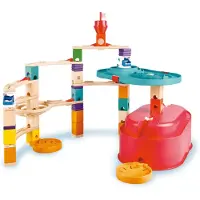 Hape Kugelbahn-Bausatz "Quadrilla, Baukasten Behälter Set", bunt, Kugelbahnen, Kinder, Holz, Kunststoff, Kugelbahn-Bausatz