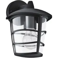 Eglo ALORIA, Wandbeleuchtung für den Außenbereich, Schwarz, Aluminium, Kunststoff, IP44, Eingang, Garten, Terrasse, E27