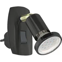 Eglo Steckdosen-Wandlampe Parrini Schalter – Schwarz/Messing