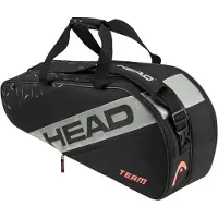 Head Tennis-Racketbag Team Racquet Bag M (Schlägertasche, 2 Hauptfächer) 2024 schwarz/grau 6er