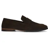 Manfield Braune Veloursleder-Loafer | Größe 47