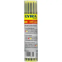 Lyra L4499102 DRY Ersatzminen Set gefüllt mit 12 Stück Universal-Graphit-Mine in 2B, 2,8 mm, für alle Oberflächen, abwischbar