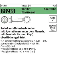 Reyher Sechskantflanschschraube R 88933 Sperrz. VG M 8 x 25 90/100 zinkbesch. Gleitm. flZnnc 480h-L