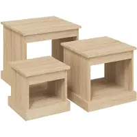 vidaXL Couchtische 3 Stk. Sonoma-Eiche Holzwerkstoff