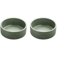 Hunter - 2 x Dog bowl ceramic Osby 550 ml, khaki