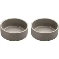 Hunter - 2 x Dog bowl ceramic Osby 550 ml, taupe