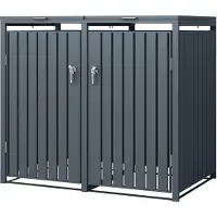 ML-Design Mülltonnenbox 2er für 2 Tonnen, 240L 132x80x120 cm Anthrazit, Stahl, wetterfest/abschließbar