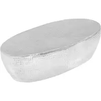 vidaXL Couchtisch Silber gehämmert 100 x 50 x 28 cm Aluminium